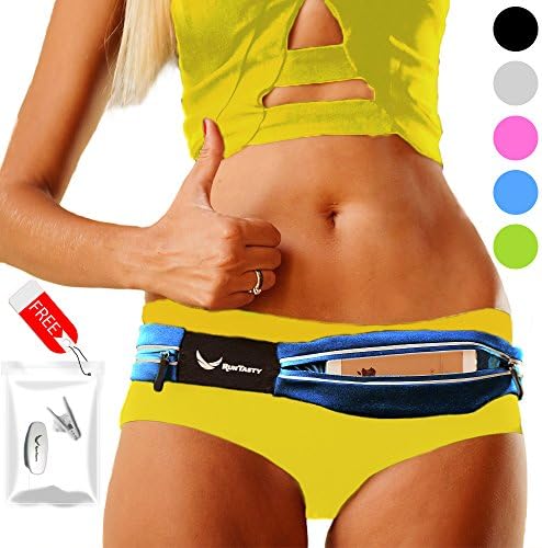 Runtasty [Voted 1 Running Belt The Runners Fanny Pack for iPhone 6, 7, X, 8, 8 Plus & Android Samsung. No Bounce, Waterproof, Dual Pocket, Fitness & Travel Belt! Sleekest, Most Durable in The World!