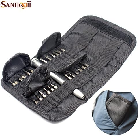 SANHOOII Precision Screwdriver Set 25 in 1 Pentalobe Torx Phillips Canvas Wallet Bag Style for iPhone Mobile Phone Cellphone Electronic Repairing Tools