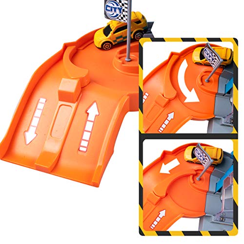 UNIH Kids Toy Car Garage, Toy Car Garage for Toddlers, 4 Level Parking