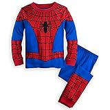 Disney Store Deluxe Spiderman Spider Man PJ Pajamas Boys Toddlers Size 8, Red, Blue, Black
