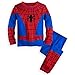 Disney Store Deluxe Spiderman Spider Man PJ Pajamas Boys Toddlers Size 8, Red, Blue, Black