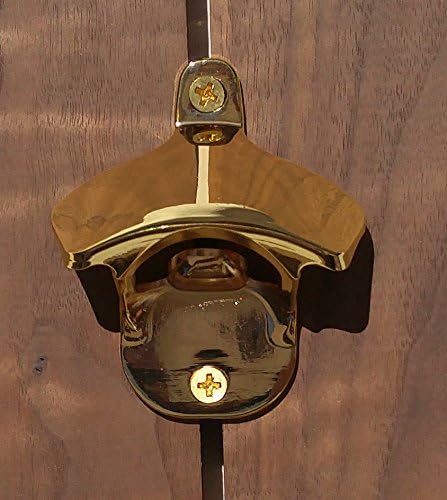 Wall Mount Beer Bottle Opener in Shiny Gold