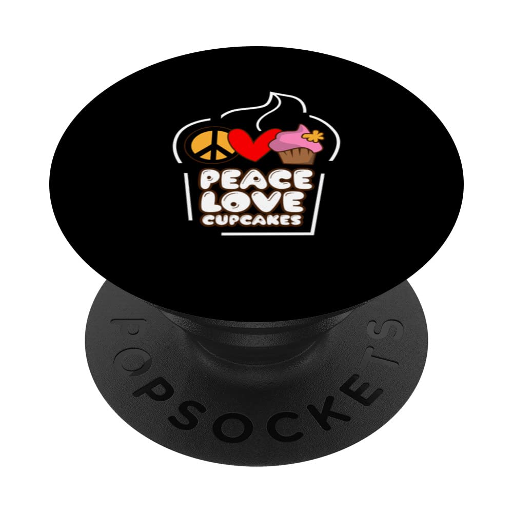 Peace Love Cupcakes Cake Baking Confectioner Biscuit Pastry PopSockets Swappable PopGrip