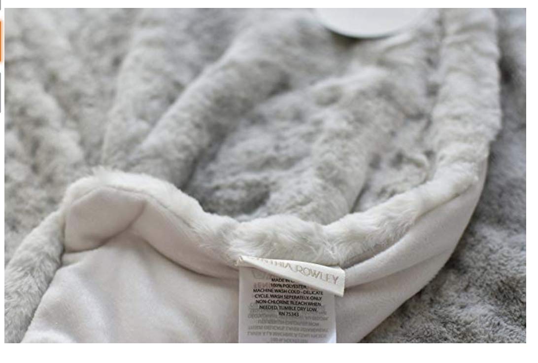 Unique Faux Fur Throw by Cynthia Rowley, Ultra Soft Plush Blanket in