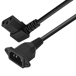 Traovien C14 to C13 Panel Mount Power Cable, 90