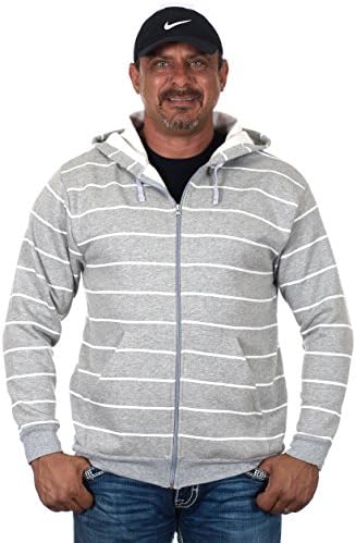Mens Lightweight Zip Up Hoodie a Striped Pullover for Men in XS to LRG Only