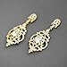 Mariell Victorian Scrolls 14k Gold Plated Cubic Zirconia Wedding or Evening Chandelier Earrings
