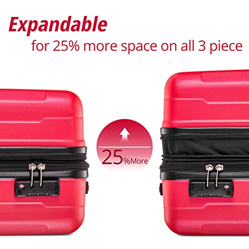 Merax Luggage Set of 3 Hardside Carry on Suitcase Sets Clearance with