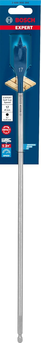 Bosch EXPERT Self Cut Speed Spade Drill Bit 17 mm 400 mm Hex Shank view 2