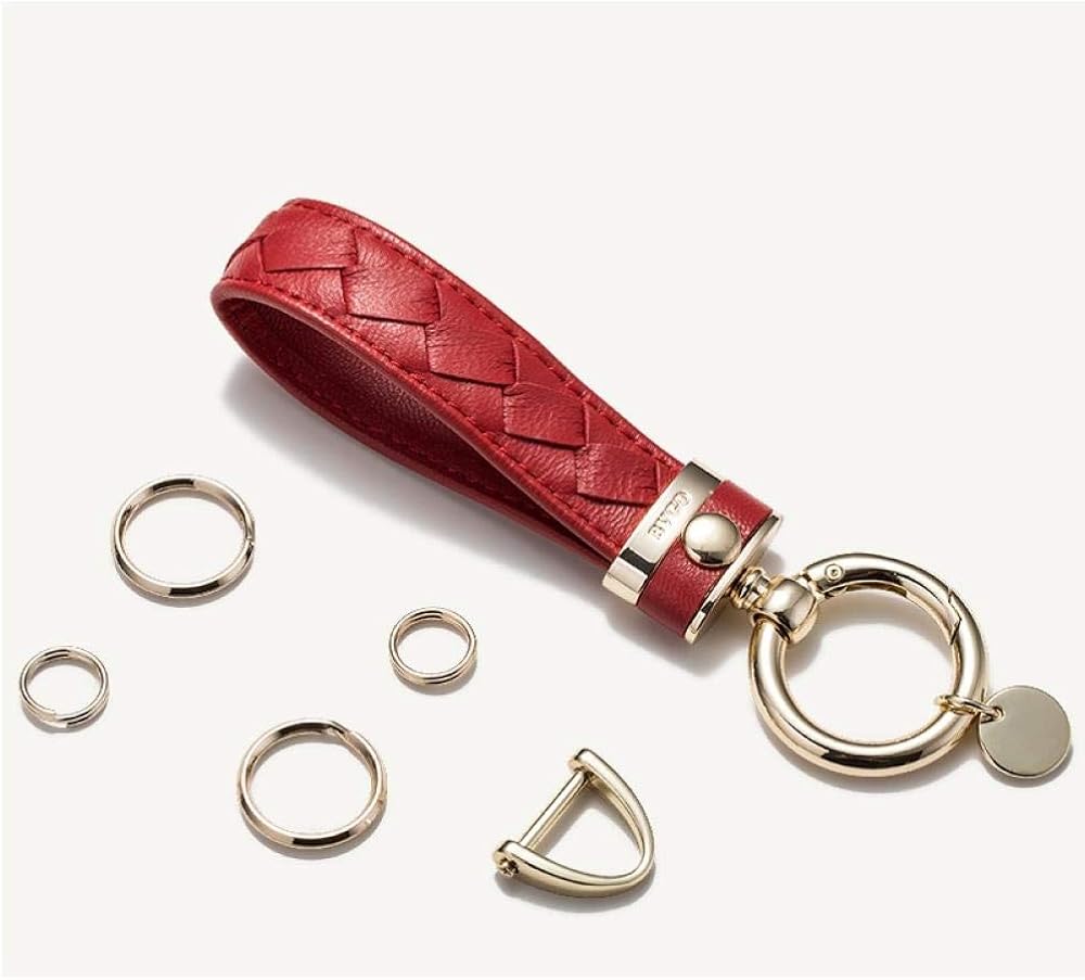 Car key ring leather woven key ring ringS Amazon.co.uk Clothing
