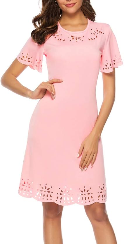 short sleeve knee length summer dresses