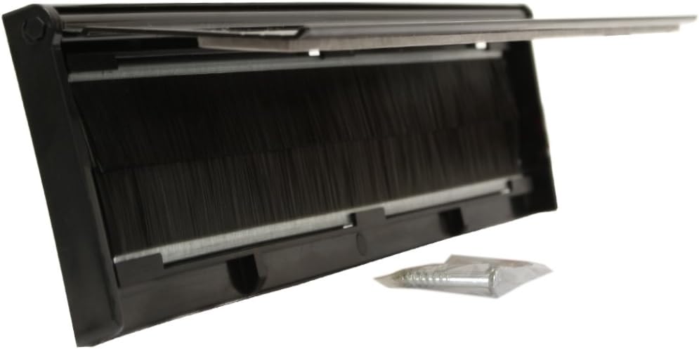 Stormguard 06SR0310000W internal metal mailbox brush case with cover black, 293 x 77 mm