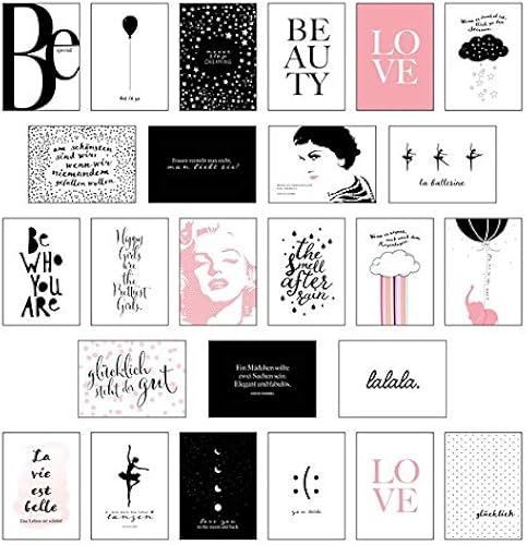 Download Schönes Postkarten Set mit 25 modernen und stylishen Postkarten zum Dekorieren oder Verschenken. Feminine Bilder, Sprüche und Statements für Frauen. Hochwertige Spruchkarten in dekorativer Box. PDF