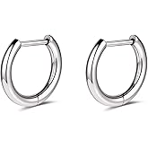 AOEDEJ G23 Titanium Black/Steel Gray/Gold Hoop Earrings 18G Small Huggie Hoop Earrings 8mm/10mm/12mm Cartilage for Sensitive Ears for Multiple Piercing Cartilage Hoop Earring Stack Jewelry