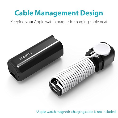 ROMOSS Apple Watch Charger, 3250mAh Portable Charger for All Apple Watch Series, Dual Port 2A Output for iPhone X/8 Plus/8/7Plus/7/6 Plus/6S and more USB devices-Black (Apple Watch Cable Not Included) - Thumbnail 2