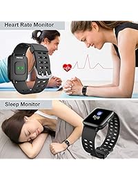 YAMAY Smart Watch for Android and iOS Phone 2019 Version IP68 Waterproof, Fitness Tracker Watch with Pedometer Heart Rate Monitor Sleep Tracker,Smartwatch Compatible with iPhone Samsung for Men Women