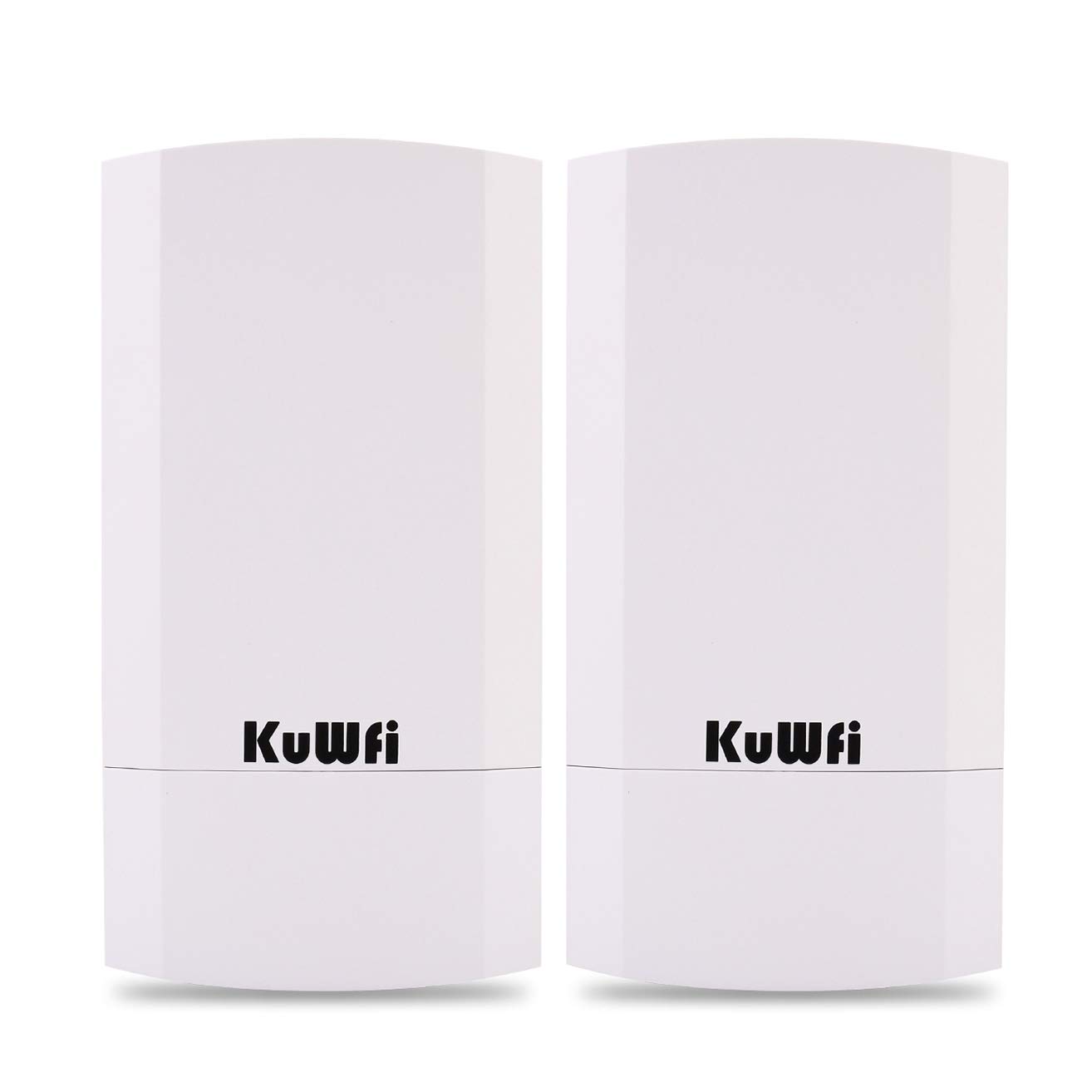 KuWFi 2-Pack 300Mbps Wireless Outdoor CPE Kit Point-to-Point Wireless Access Point 2.4G WiFi Bridge Supports 1KM Transmission Distance Solution for PTP/PTMP (Pre-Program)