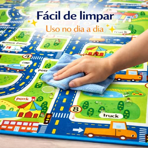 Tapete Infantil de Pano Térmico, Tema Dinossauros, Colorido, para Bebês e Crianças (Cidade)
