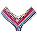 Topmelon Women's Brazilian V-style Bikini Bottom Swimwear (L, boho)
