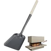 Ash Shovels Fireplace with Long Handle - 24 in Heavy Duty Iron Hot Ash Shovel for Wood Stove Fire Pit Charcoal Grill Pizza Oven Kitchen Camping Gardening Indoor Outdoor