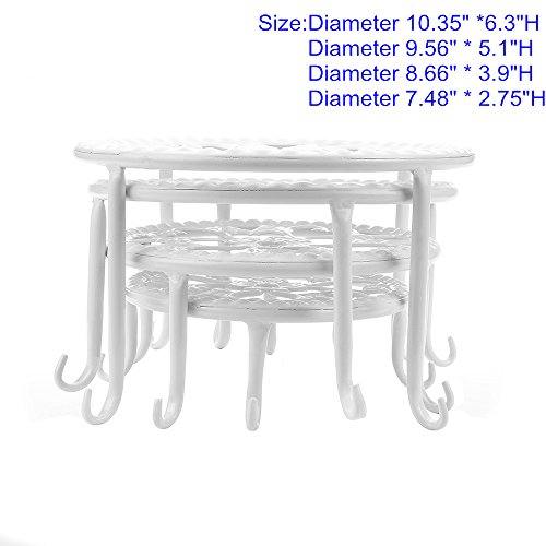 Plants Stand Flowerpot Holder Metal/Iron Art Plant Stands Pot Holder, AISHN Flower Pot Supporting Indoor Outdoor Garden, Pack of 4pcs with different size (White) - Thumbnail 4