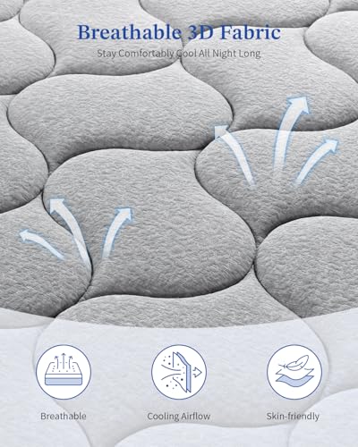 TVVTO Single Mattress 3FT, 26CM Memory Foam & 7 Zone Orthopedic Pocket Sprungs, Medium Firm Breathable Bed Mattress for Back Pain Relief & Motion Isolation(90x190x26cm)