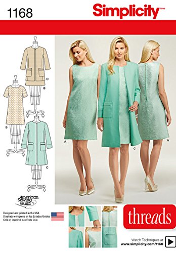 Simplicity Patterns US1168H5 Misses Dresses and Coat or Jacket, H5 (6-8-10-12-14)