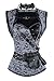 Charmian Women's Plus Size Retro Goth Spiral Steel Boned Brocade Steampunk Bustiers Corset with Jacket and Belt Grey XXXXX-Large