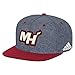 NBA Miami Heat Men's Fanwear Flat Brim Snapback Cap, One Size, Grey