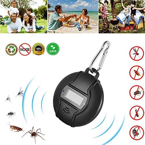 AMDOHAI Portable Ultrasonic Pest Repeller, Outdoor Mosquito Repellent, Solar Powered or Micro USB Charged, Smart Reject Mice, Ants, Cockroaches, Mosquitoes, Children &amp; Pet Safe