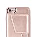 ZVEdeng for iPhone SE 2022 Wallet Case, iPhone SE 3 Case 2022, iPhone 7 Card Holder Case Rotational Flip Case Shockproof Case Cover for Apple iPhone SE 3rd Gen 2022/SE 2nd 2020//7/8 4.7inch-Rose Gold