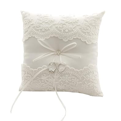 Flyinghedwig Ring Bearer Pillow Ivory Wedding Ring Pillow Ring
