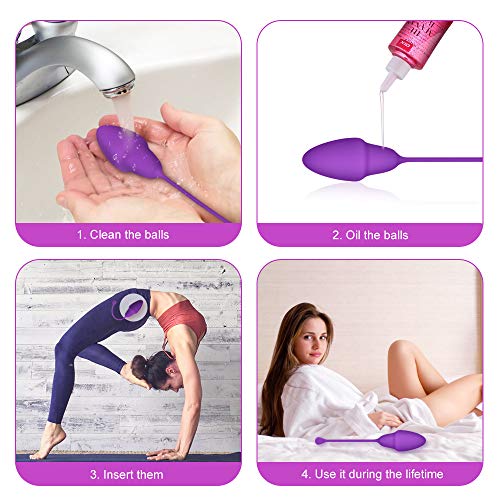 Kegel Balls for Tightening,BEQOOL Premium Kegel Balls for Women,Kegel Exercise Products Silicone Ben Wa Balls Doctor Recommended for Women & Girls Bladder Control & Pelvic Floor Exercises (6) - Thumbnail 4