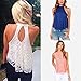Women Blouse,Haoricu Fall New Sexy Women leeveless Shirt Loose Lace Vest Top Blouse Casual