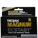 Trojan Magnum Ecstasy Ultrasmooth Lubricant Premium Latex Condoms 10 ct (Quantity of 3)