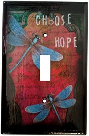 Choose Hope Dragonfly Mixed Media Light Switch Cover