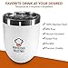 BARTENDER SELECTION Stemless Wine Tumbler, 12 oz Stainless Steel Vacuum Insulated Double Wall Tumbler with Lid, Straw Friendly, Ideal for Wine, Coffee, Beer (Pack of 2 per set, White)