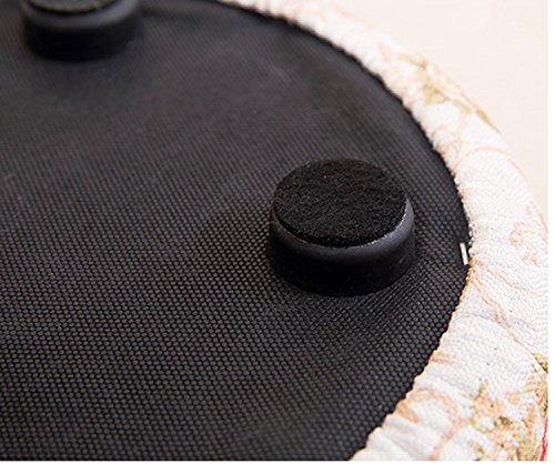 Corldif Round Ottoman Foot Stool/Linen Fabric Cover, Short Leg,Children Size(Kiwifruit)