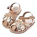 Beeliss Baby Sandals Rubber Sole Summer Shoes (6-12 Months, Brown)