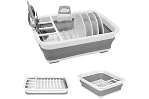 Fafcitvz Collapsible Dish Drying Rack Portable Dish Drainer Dinnerware Organizer for Kitchen RV Campers Storage