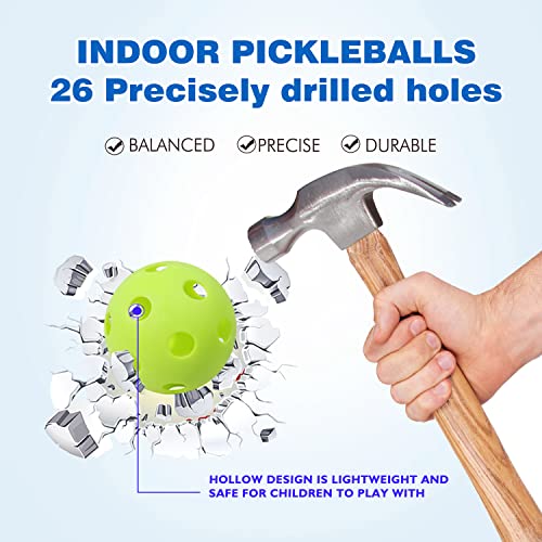 GSE Pickleball Balls, 26 Holes Indoor Training Pickleballs Set, Flight