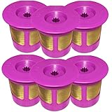 6-Pack Reusable Gold Plated Mesh Coffee Filters For Keurig 2.0 and 1.0 Brewers Fits K200/K250, K300/K350, K400/K450/K460, K500/K550/K560 ()