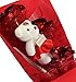 MOJA® 3 Gold Foil Rose Bouquet with Lovely Bear In A Gift Box. Best Gift for Birthday, Valentine's Day, Mother's Day, Anniversary