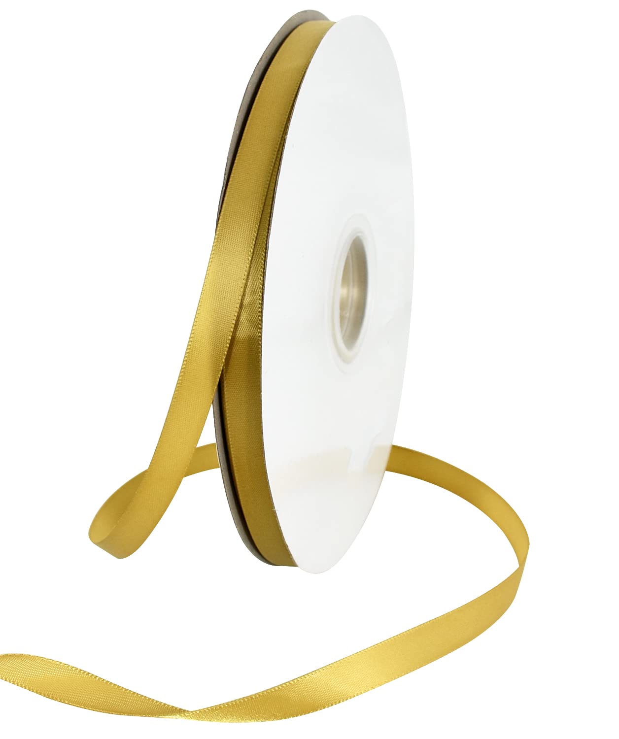 TONIFUL 3/8 Inch x 100yds Dark Gold Satin Ribbon Thin Solid Fabric Ribbons Roll for Gift Wrapping Invitation Floral Hair Balloon Craft Sewing Party Wedding Popsicles Decoration Valentine's Day Bouquet