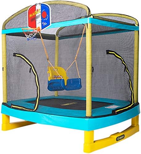 室内屋外用トランポリン 家庭用トランポリン 子供用屋内トランポリン 家庭用ネット付き屋外トランポリン 子供用多機能コンビネーショントランポリン Color Yellow Blue Size 180 130cm Olmed Med Br