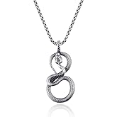 Siopue Snake Necklace for Women Men Gothic Snake Pendant Necklaces Black Gothic Necklace for Daughter Son Halloween Accessories Goth Animal Necklace