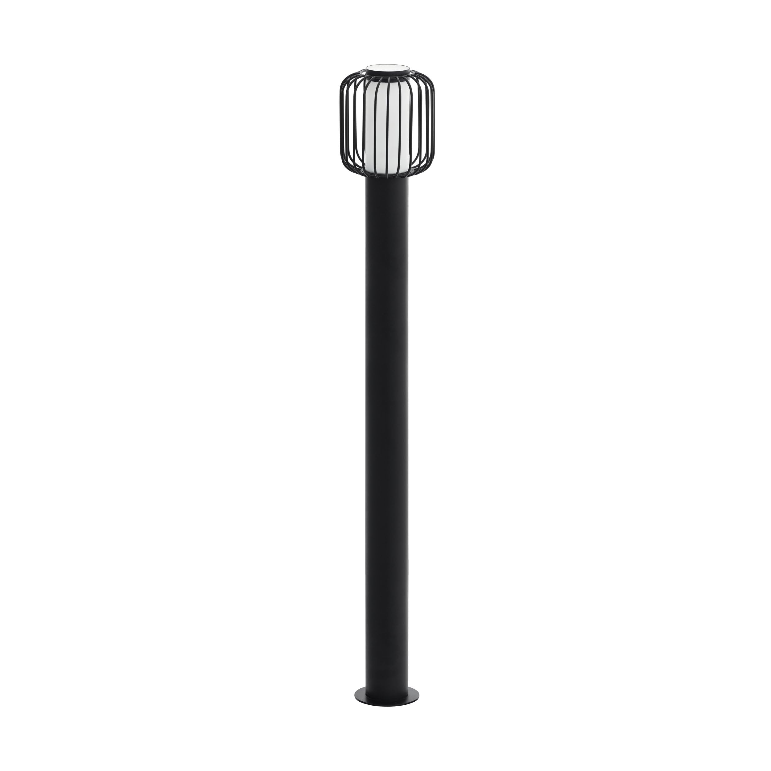 EGLO Ravello Outdoor Floor Lamp, 1-Bulb Outdoor Light, Floor Lamp Made of Galvanised Steel in Black and Plastic in White, Outdoor Lamp with E27 Socket, IP44