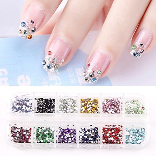 1 Box (3000PCS) 2MM Bling Glitter Rhinestone Craft Flatbacks Rhinestones Nail Art Tips Crystal DIY Crafts Decoration