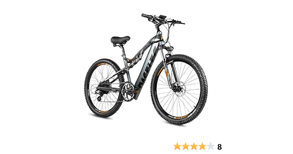 PASELEC Electric Mountain Bikes for Adults 27.5'' Electric Bicycle,  Hydraulic Brakes, 13ah 500W Ebike Moped Cycle, Full Suspension E-MTB,  Professional 9-Speed Gears (Gray) : Sports \u0026 Outdoors