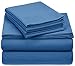 Amazon Brand – Pinzon Signature Cotton Heavyweight Velvet Flannel Sheet Set - Queen, Smoky Blue